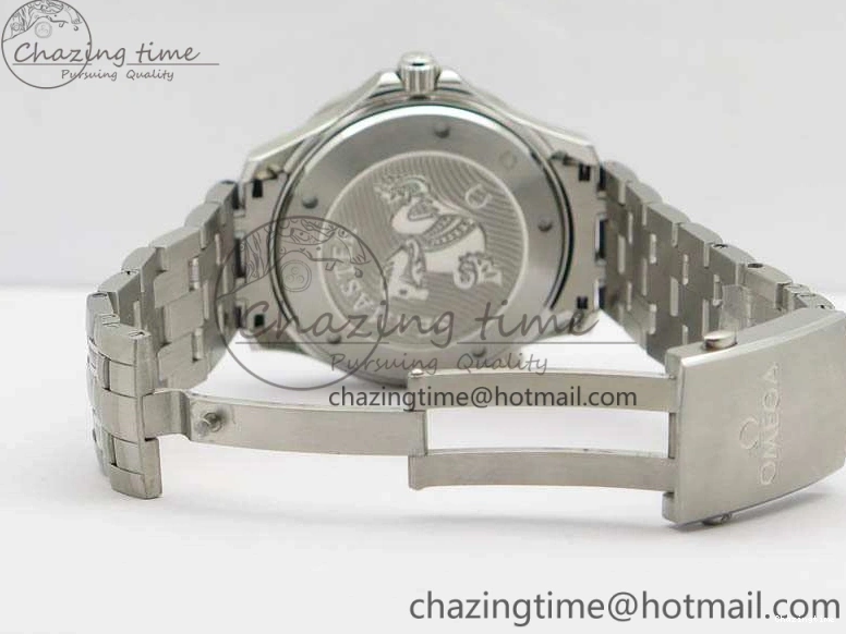 0823 Flexible Seamaster 300M SS OMF 1:1 Best Edition Black Dial Matt Black Ceramic Bezel On SS Bracelet A 8147